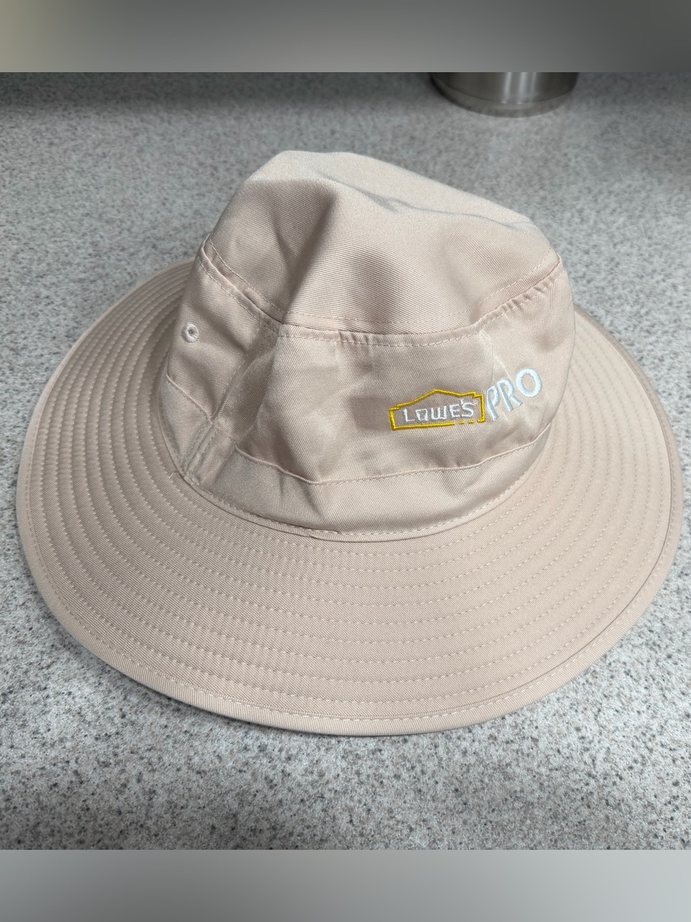 LOWE'S Pro Canvas Sun Work Hat with Adjustable Strap - Khaki - NEW - One Size